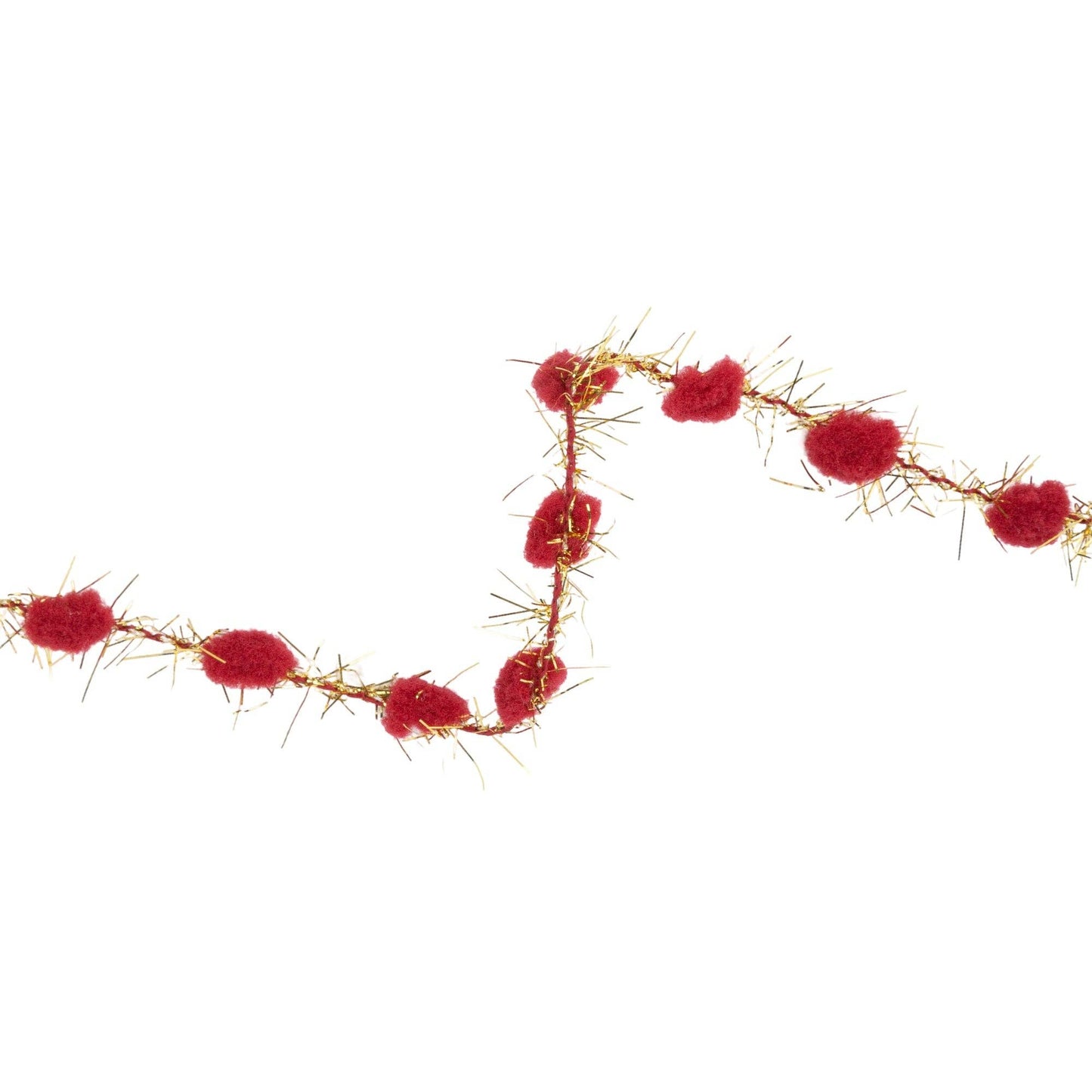 3/8" Tinsel Pom-Pom | Red | 10 Yard Roll