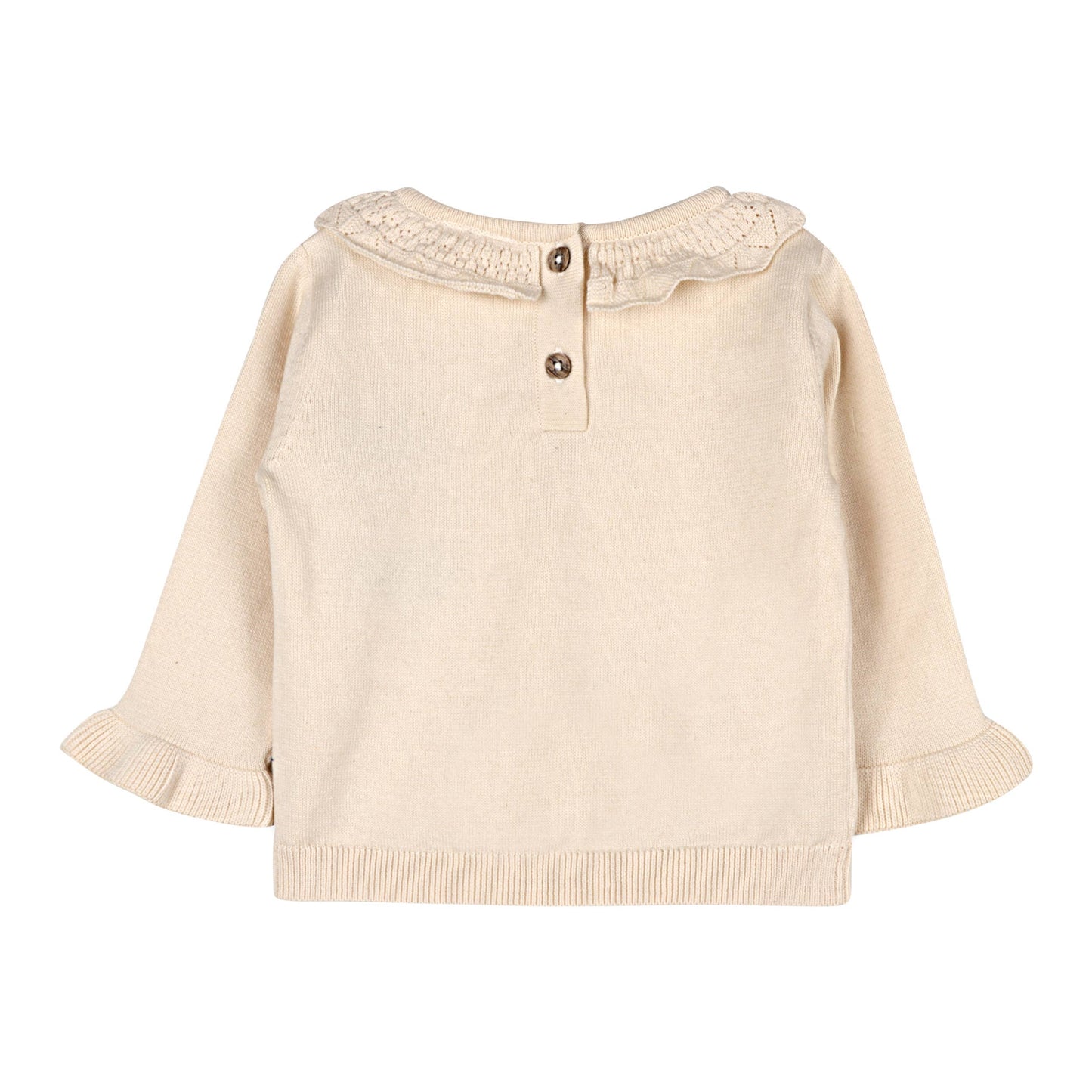 Woodland Embroidered Sweater Knit Baby Pullover & Pants SET: Natural / 12-18M