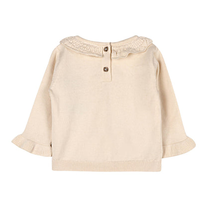 Woodland Embroidered Sweater Knit Baby Pullover & Pants SET: Natural / 12-18M