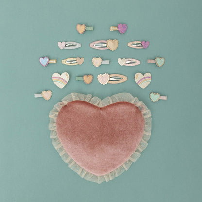 Scalloped Heart Hair Clips