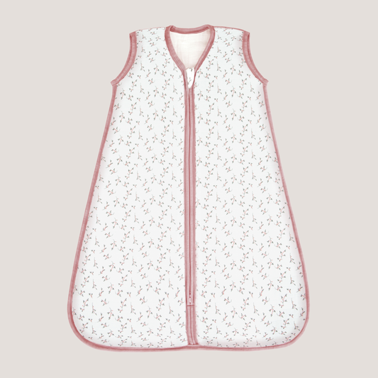 Coco Cuddle Bamboo Muslin Baby Sleep Sack 0.5 TOG, Floral Pink