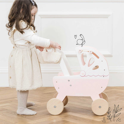 Retro Wooden Doll Stroller