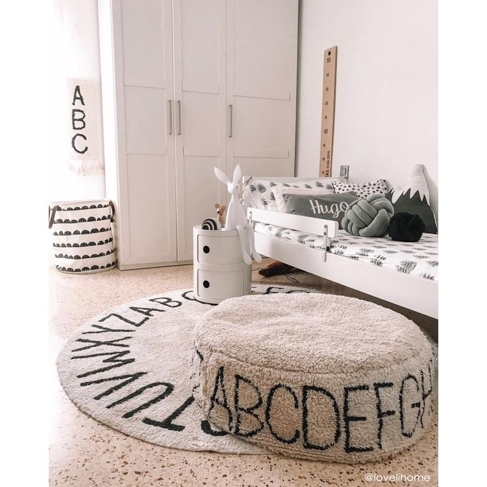 Pouffe ABC Natural - Black: 8" x 2'4" x 2'4"