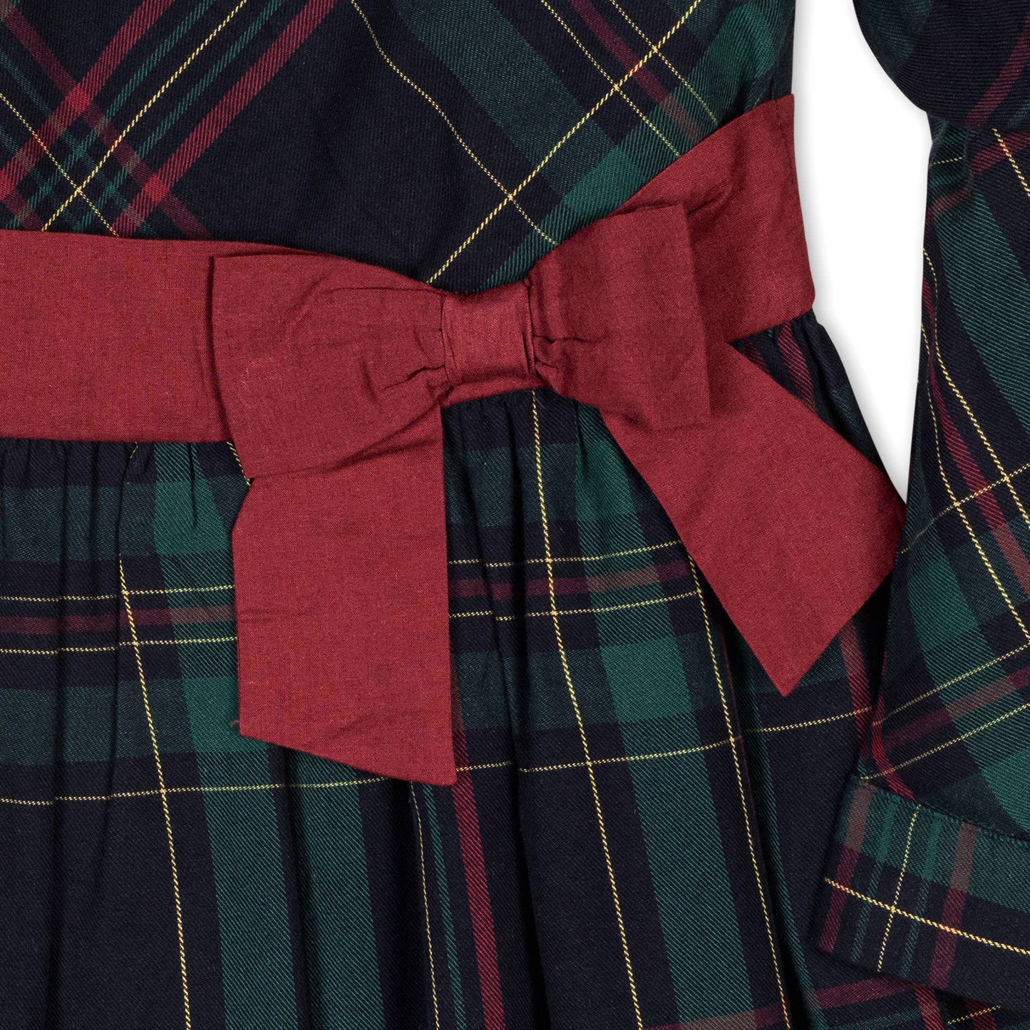 Organic Pleated Collar Party Dress - Baby: Scottish Plaid / 12-18M