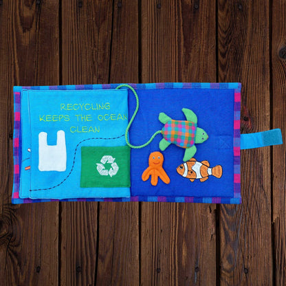 Fabric Kids Book - Save The Turtles