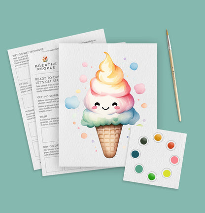 Kids' All-In-One Watercolor Paint Set – Happy Ice Cream