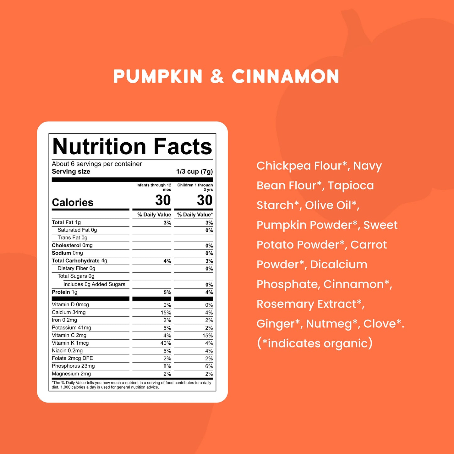 Pumpkin & Cinnamon Organic Grain Free Puffs (6 Cans)