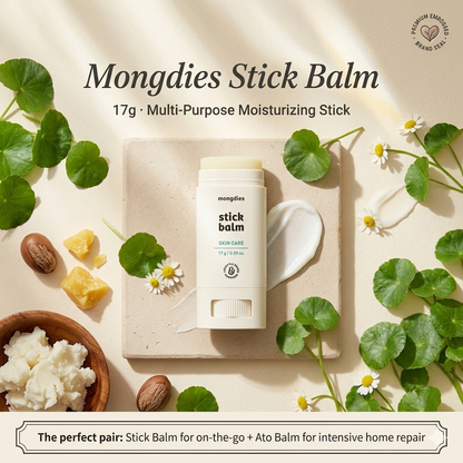 Mongdies Baby Stick Balm 17g | 100-Hour Moisture | Melting Texture | On-the-Go Barrier Care