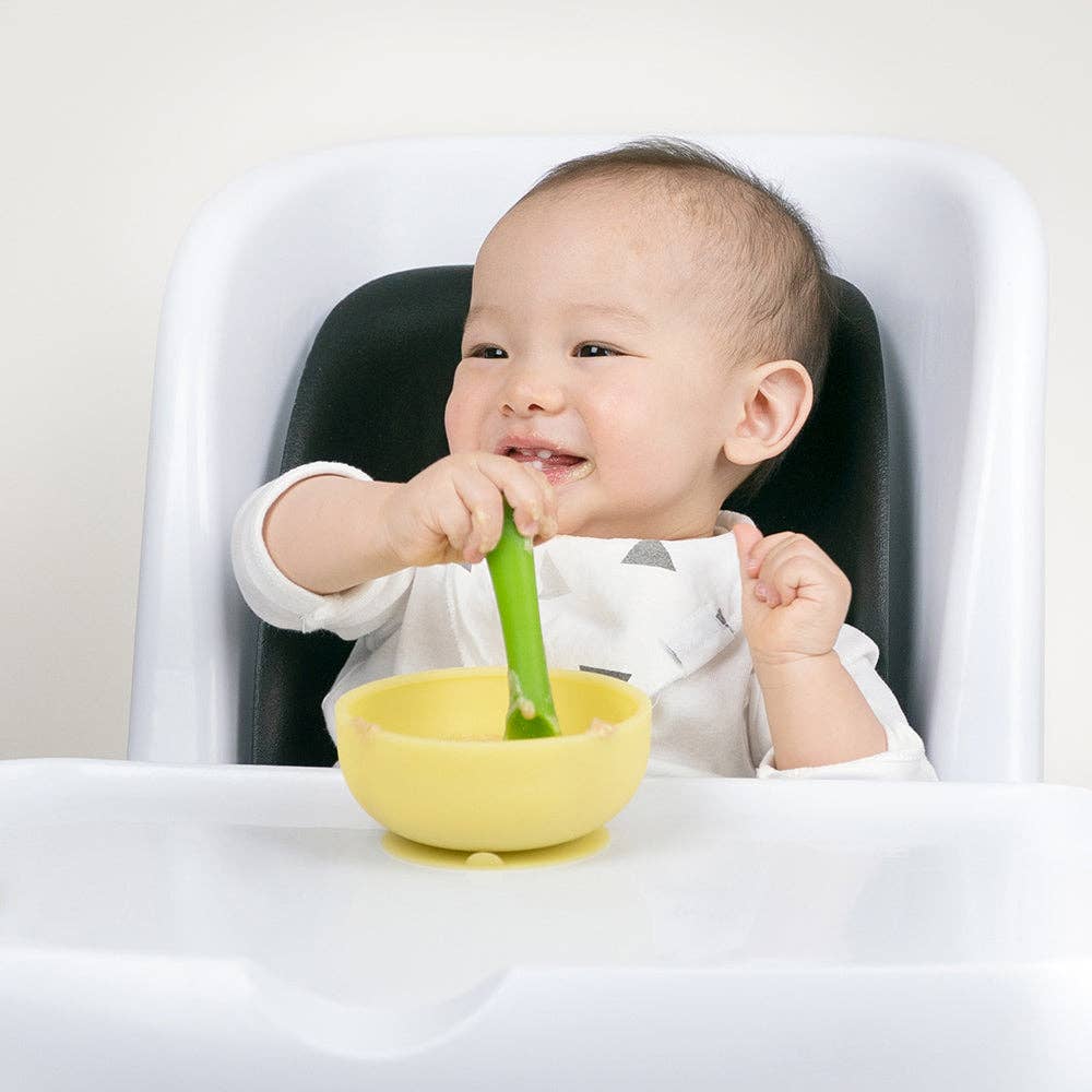 Silicone Suction Bowl with Lid: Lemon