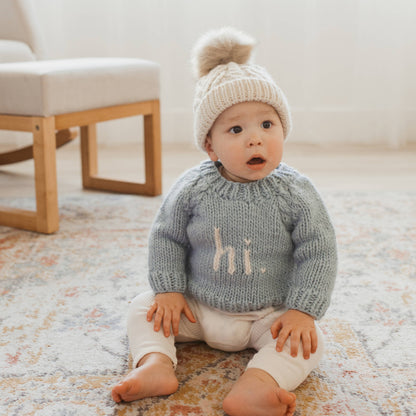 Hi. Surf Bllue Crew Neck Sweater Baby & Toddler: 0-6 months