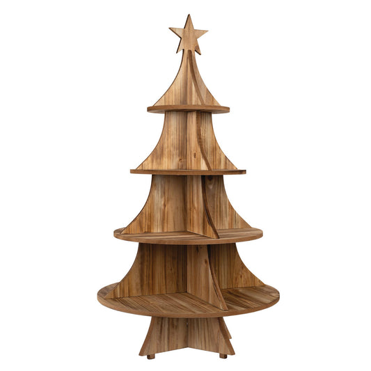 Wooden Christmas Tree W/Shelves