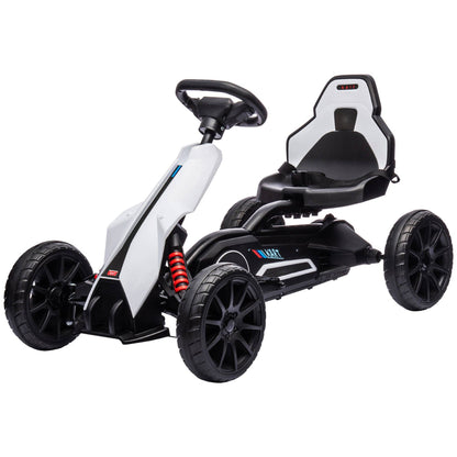 Aosom 12V Electric Go Kart for Kids –White, Adjustable Speed