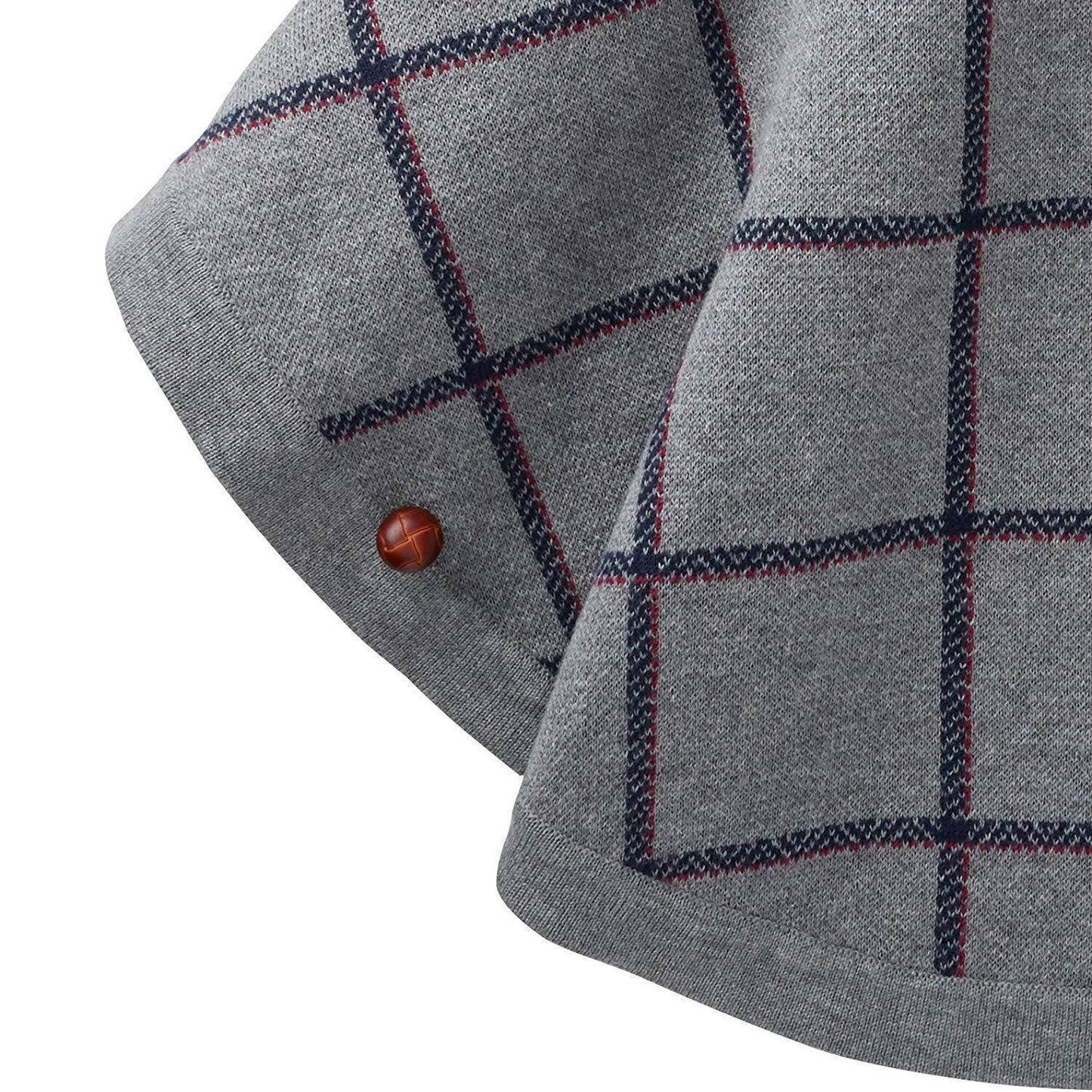 Sweater Cape: Gray Windowpane / XX-Small (2-3)