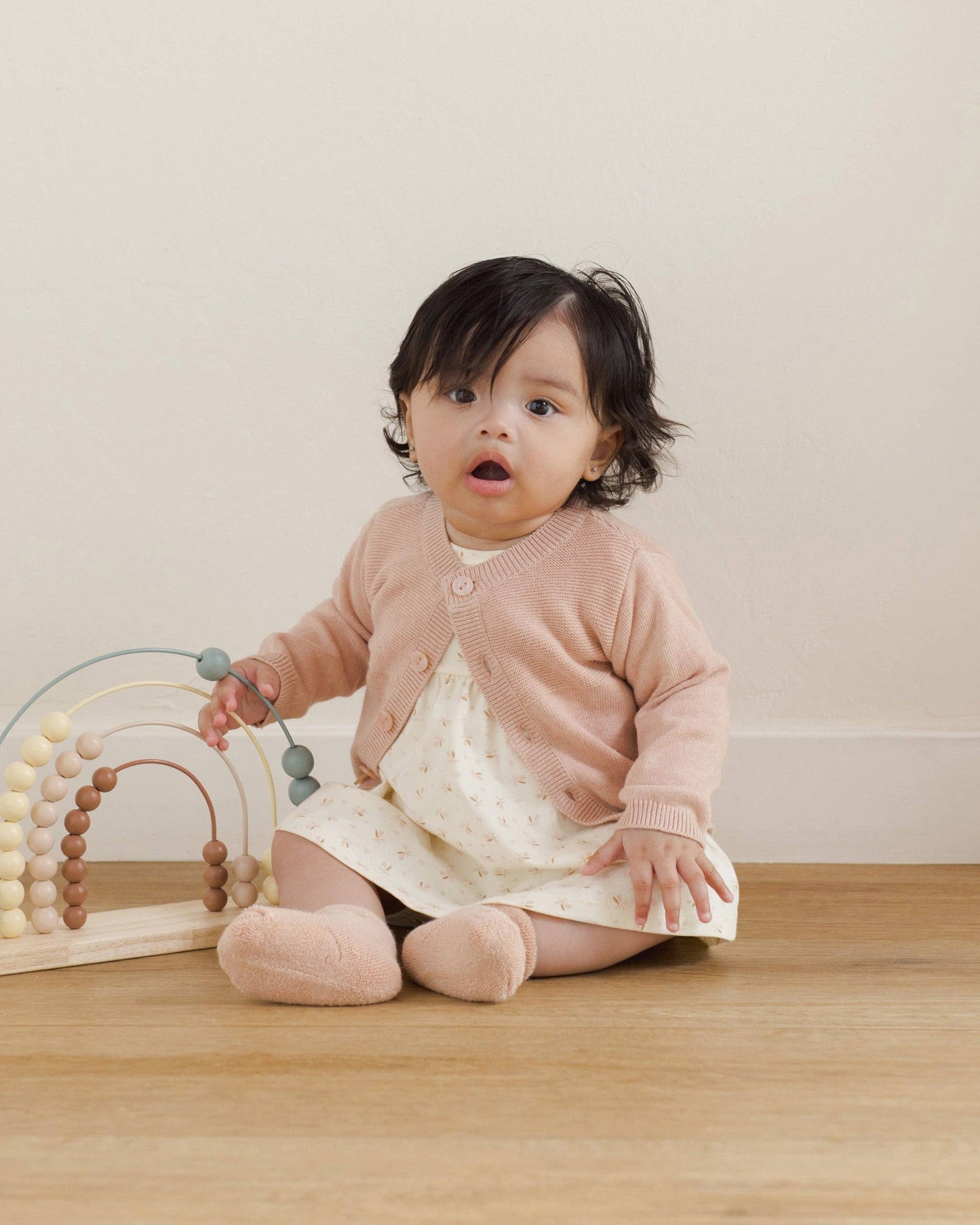 Knit Cardigan - Heathered Rose