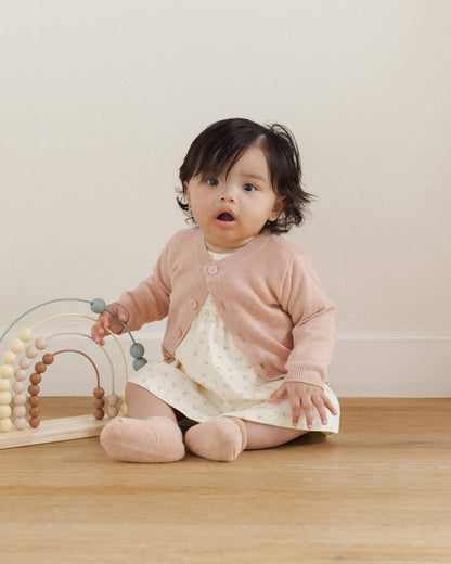 Knit Cardigan - Heathered Rose