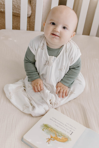 Coco Cuddle Bamboo Muslin Baby Sleep Sack 0.5 TOG, Garden Blue