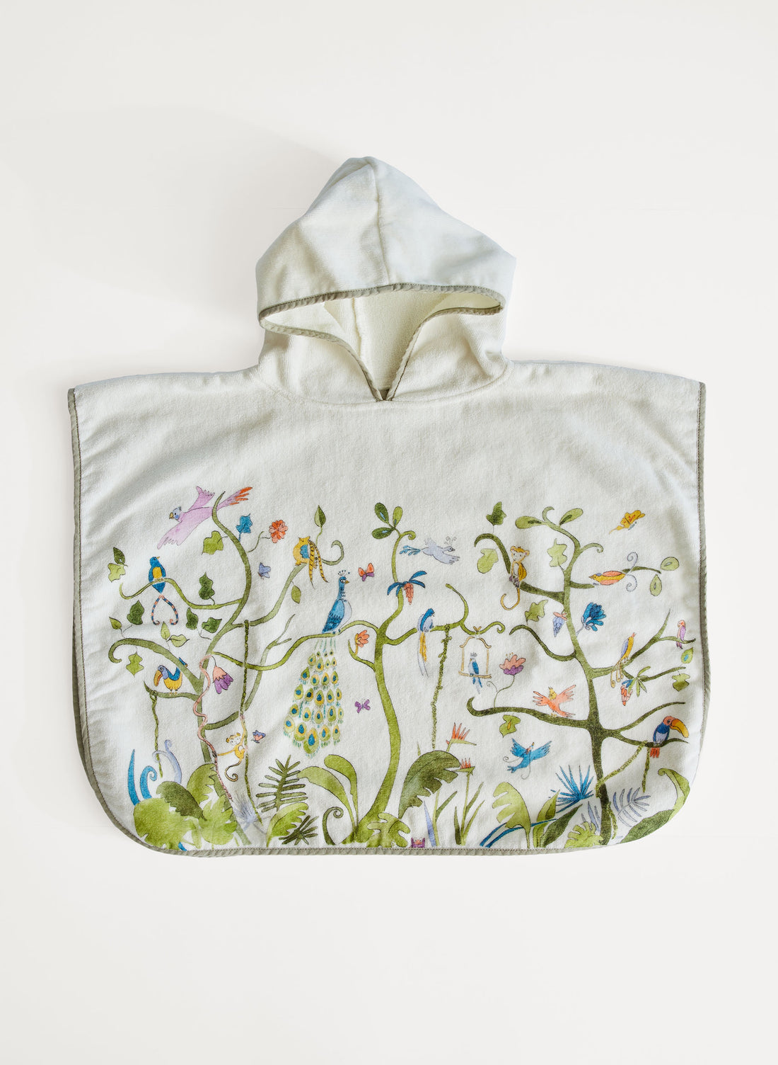 Children's Organic Swim Poncho - Tropical Chinoiserie