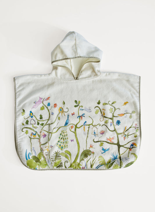 Children's Organic Swim Poncho - Tropical Chinoiserie
