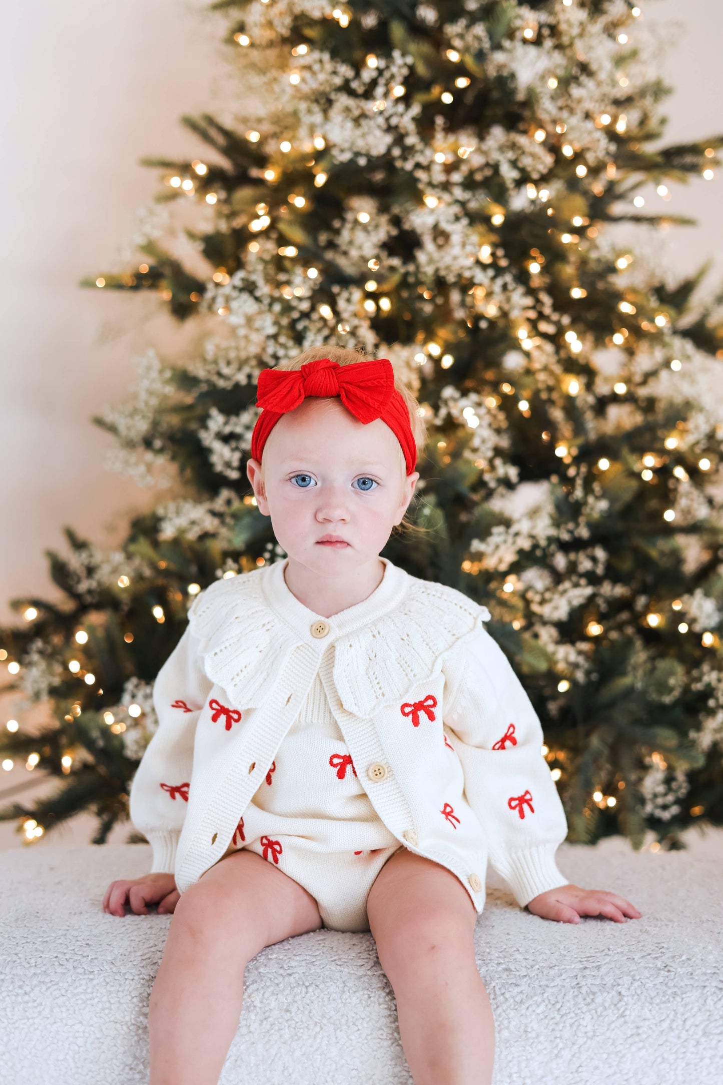 Red Bow Romper: 6-12M