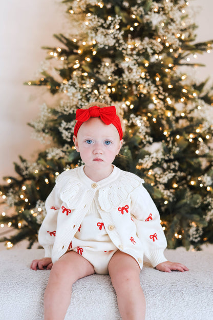 Red Bow Cardigan: 12-18 month