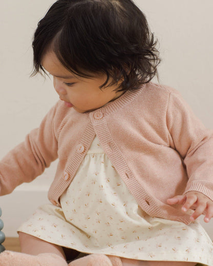 Knit Cardigan - Heathered Rose