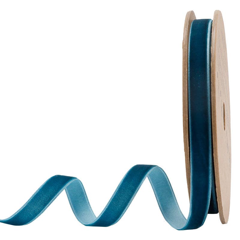 17 Colors | 3/8" Velvet Ribbon | 10 Yard Roll: Bay Leaf