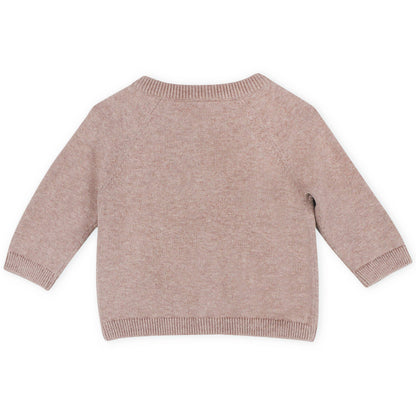 Giraffe Elephant Baby Cardigan Sweater (Organic) - Cafe Latte