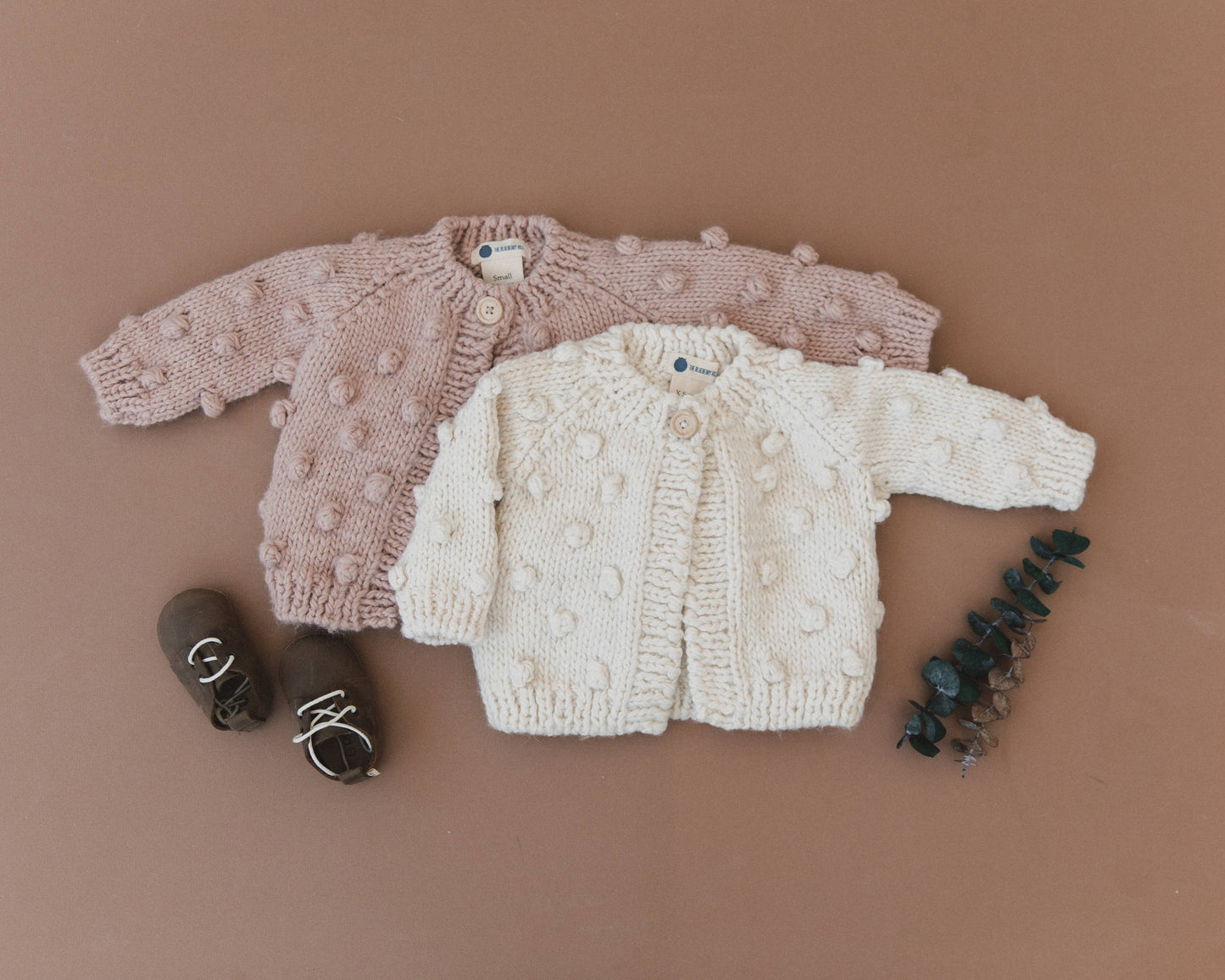 Popcorn Cardigan, Blush | Baby & Kids Valentine's Sweater: 12-24 mths