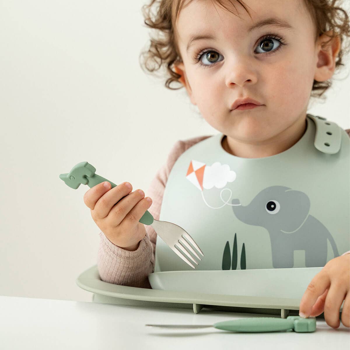 Silicone bib Playground Green
