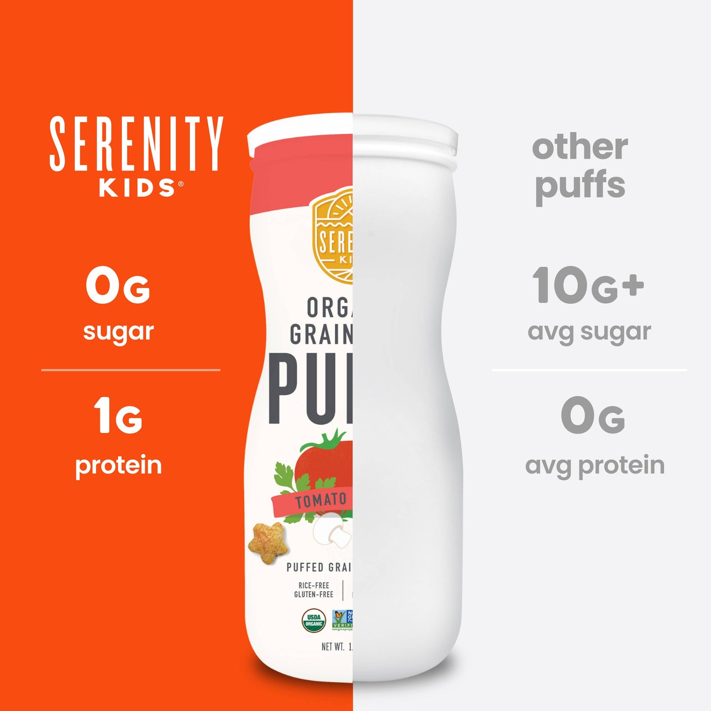 Tomato & Herbs Organic Grain Free Puffs (6 Cans)