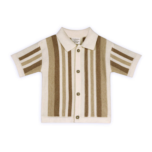 Archie Textured Stripe Baby Shirt & Shorts Set (Organic)