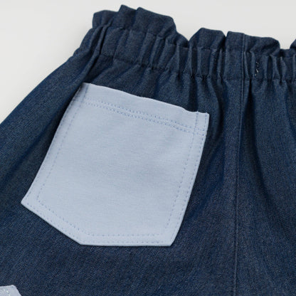 Applique Emerson Lyocell Denim Shorts: Dark Wash / 2-3 yr