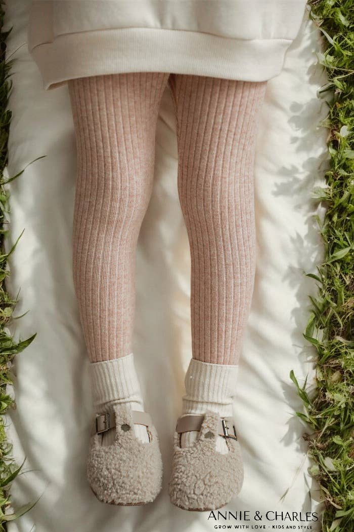 Annie & Charles® knitted rib leggings made from organic cotton