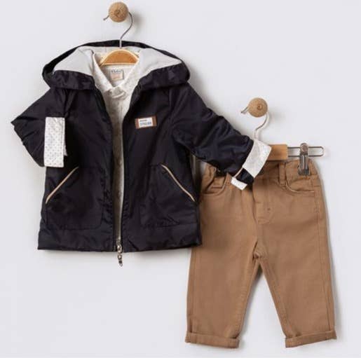 Little Boy 3 Piece Clothes Set, Great Gift for Your Toddler : Camel / 12 Months