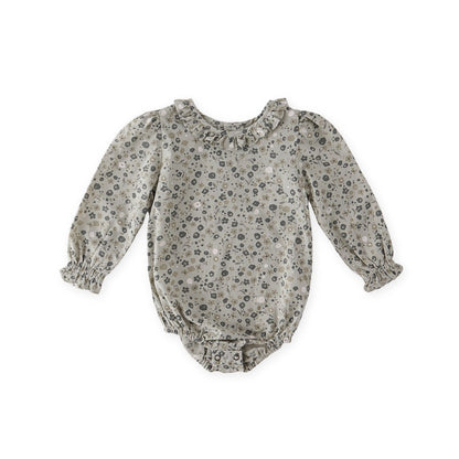 Woven Flutter Neck One-Piece - Forget-Me-Not