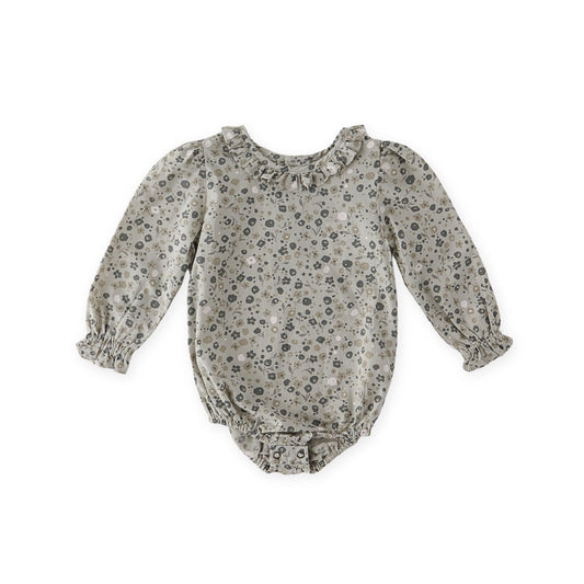 Woven Flutter Neck One-Piece - Forget-Me-Not