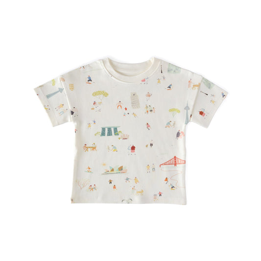 Dropped Shoulder Short Sleeve T-Shirt - Explore The World