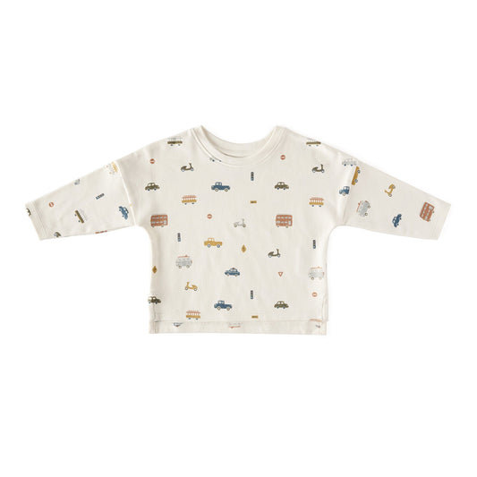 Dropped Shoulder Long Sleeve Top - Locomotive