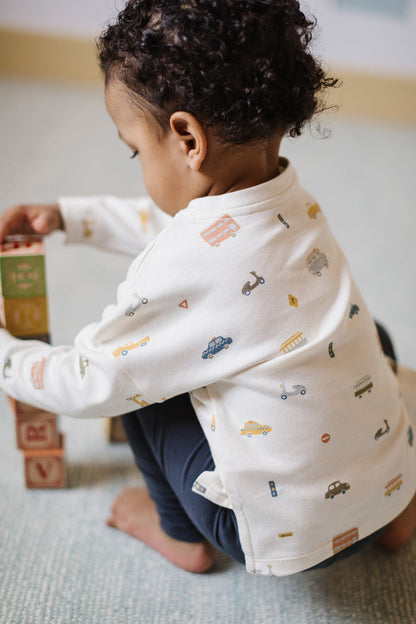Dropped Shoulder Long Sleeve Top - Locomotive