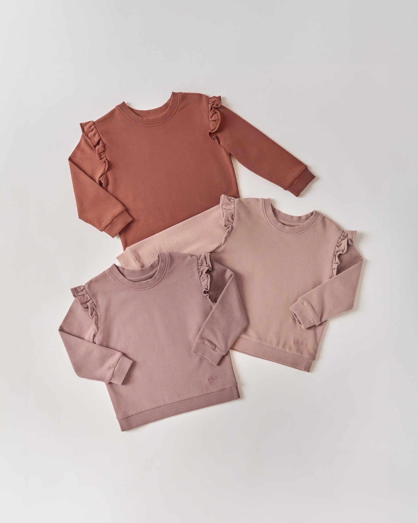 French Terry Toddler Ruffle Sweatshirt - Clay