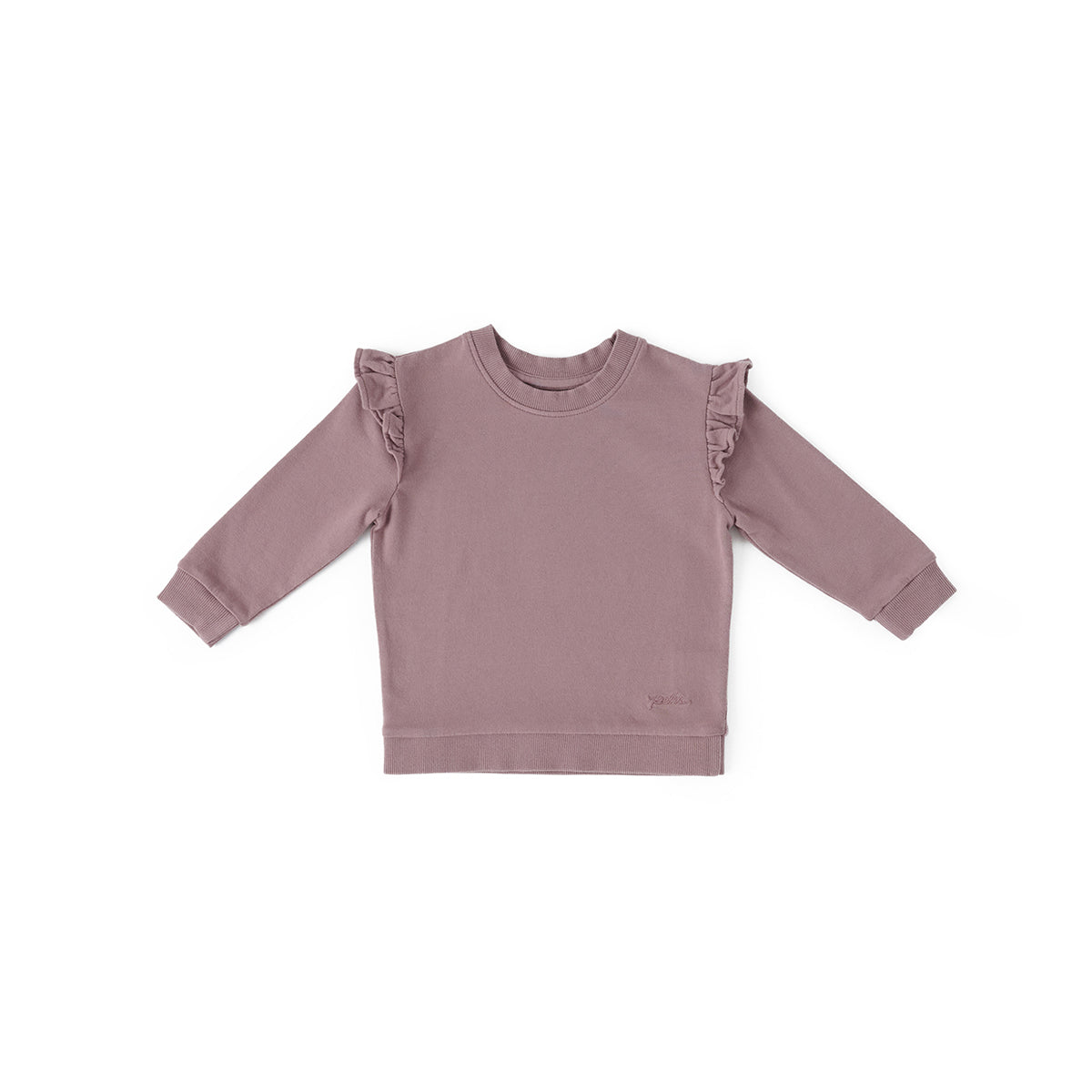 French Terry Toddler Ruffle Sweatshirt - Plum