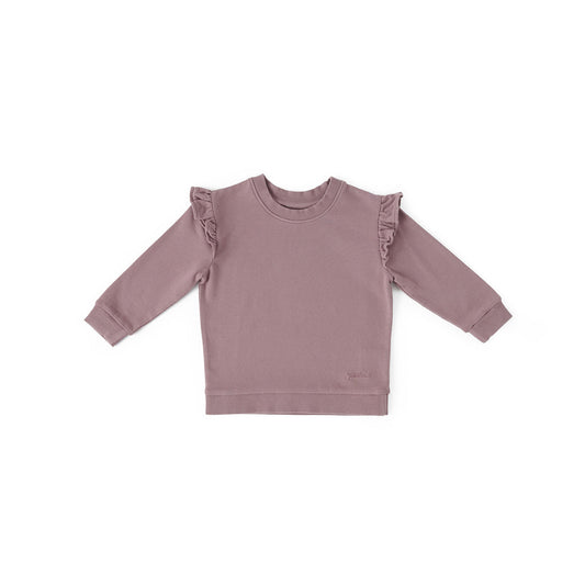 French Terry Toddler Ruffle Sweatshirt - Plum