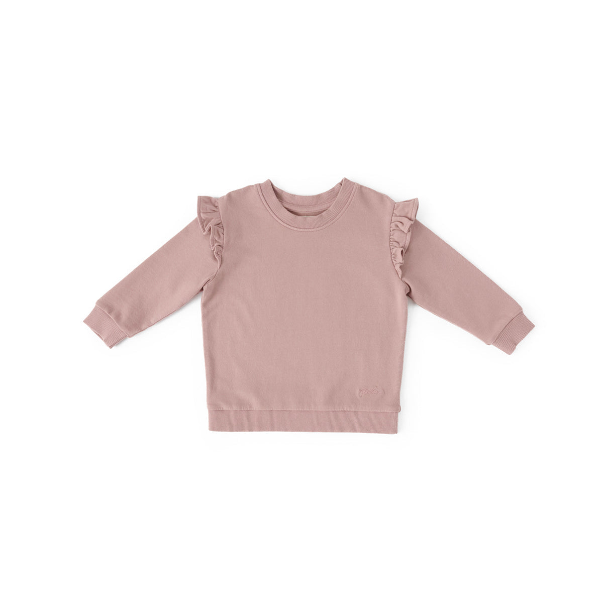 French Terry Toddler Ruffle Sweatshirt -Soft Peony