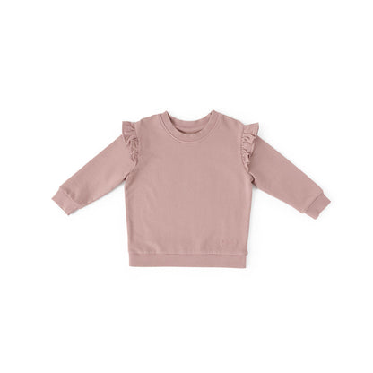French Terry Toddler Ruffle Sweatshirt -Soft Peony