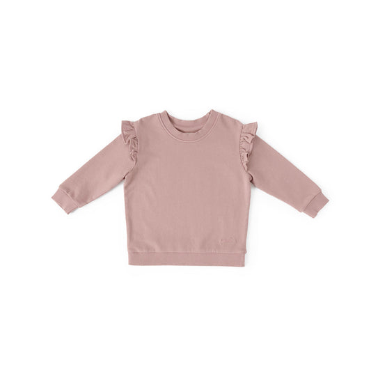 French Terry Toddler Ruffle Sweatshirt -Soft Peony