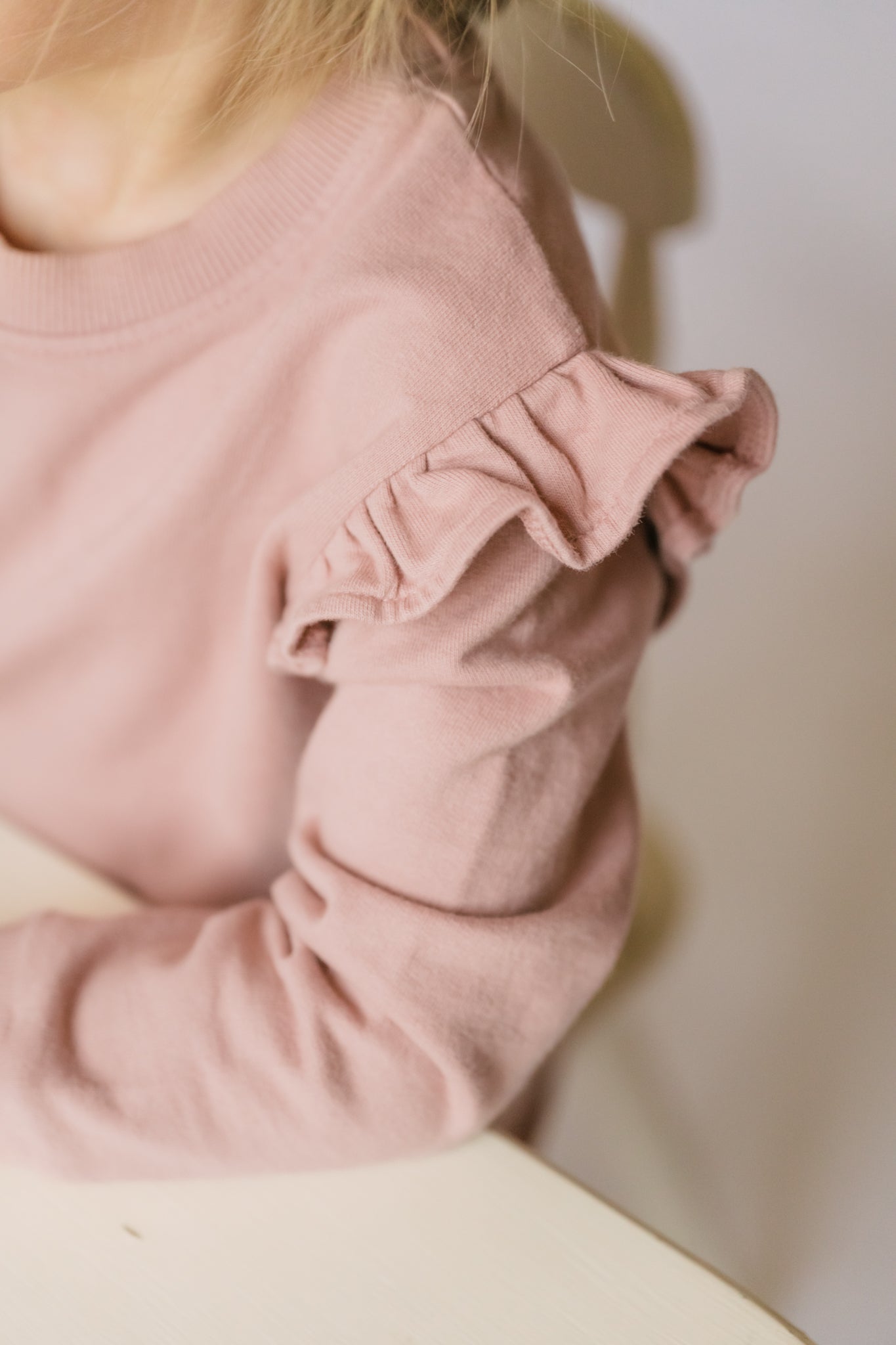 French Terry Toddler Ruffle Sweatshirt -Soft Peony