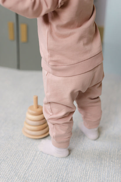 French Terry Harem Pant - Soft Peony