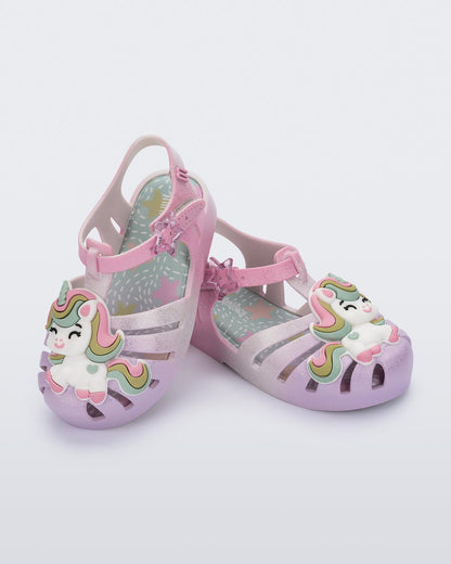 Mini Melissa Possession Unicorn Baby Sandals: Purple/Pink