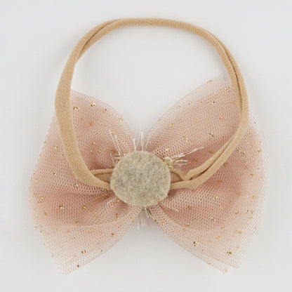 Champagne/Gold Glinda Bow Nylon Headband