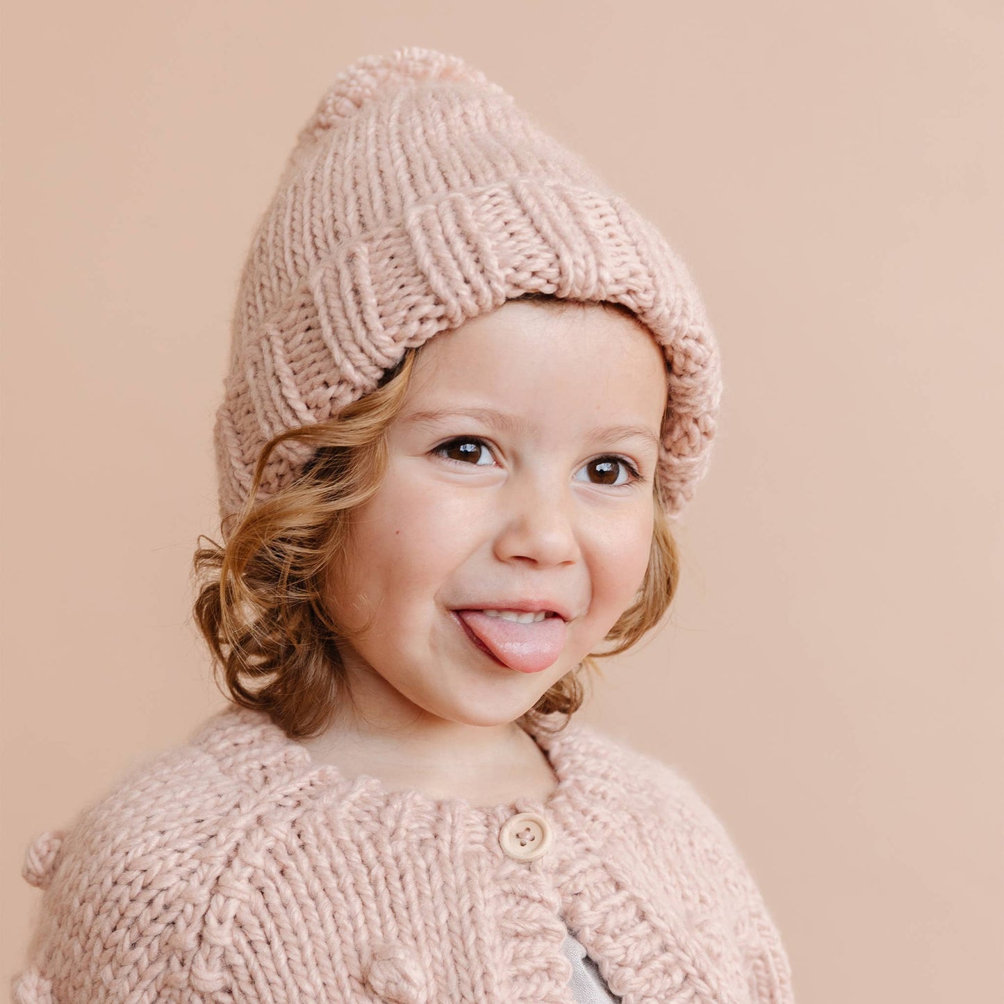 Classic Pom Hat, Blush | Baby & Kids Valentine's Winter Bean: XS; 3-6m